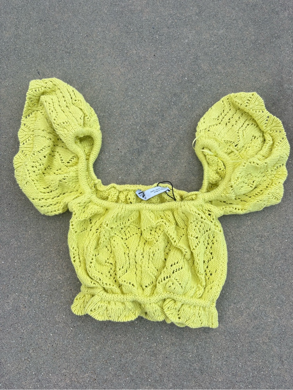 Zara Lemon Yellow Knit Top